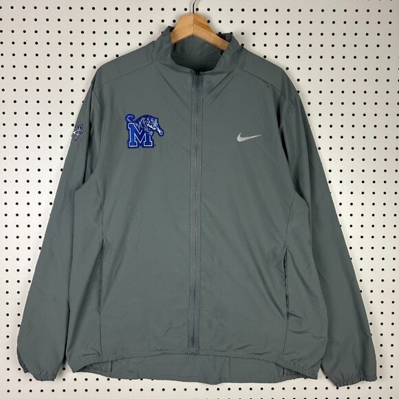 Nike 1 Cent Memphis Tiger Large Windbreaker Jacket  Penny Hardaway Gray Full Zip - Picture 1 of 6